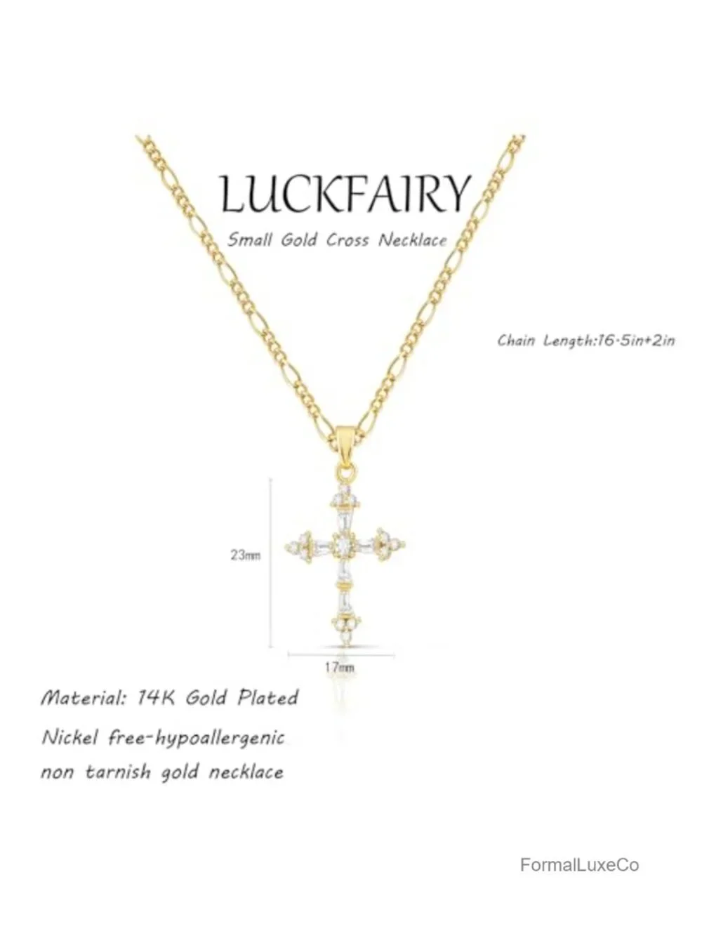 Double Cross Necklace 14K Gold Plated Pendant Dainty Choker Necklace Trendy